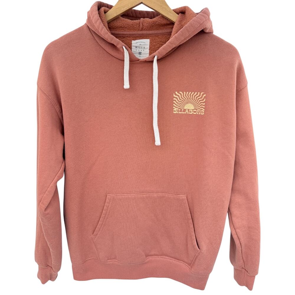 Billabong Pullover Hoodie Womens Medium Pink Surf Skate Casual Sweatshirt